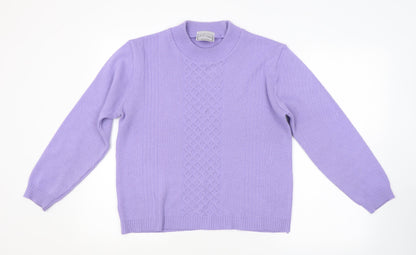 In Stitches Womens Purple Argyle/Diamond  Pullover Jumper Size 12