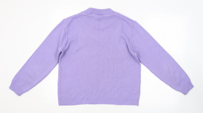 In Stitches Womens Purple Argyle/Diamond  Pullover Jumper Size 12
