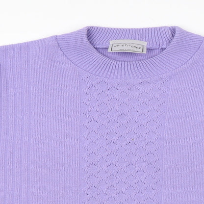 In Stitches Womens Purple Argyle/Diamond  Pullover Jumper Size 12