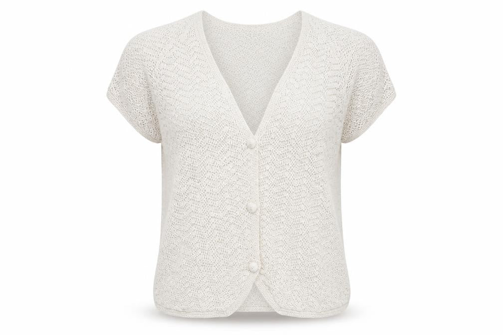 Womens UK Size S Richards White Cardigan Jumper