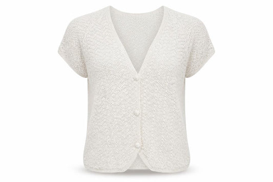 Womens UK Size S Richards White Cardigan Jumper