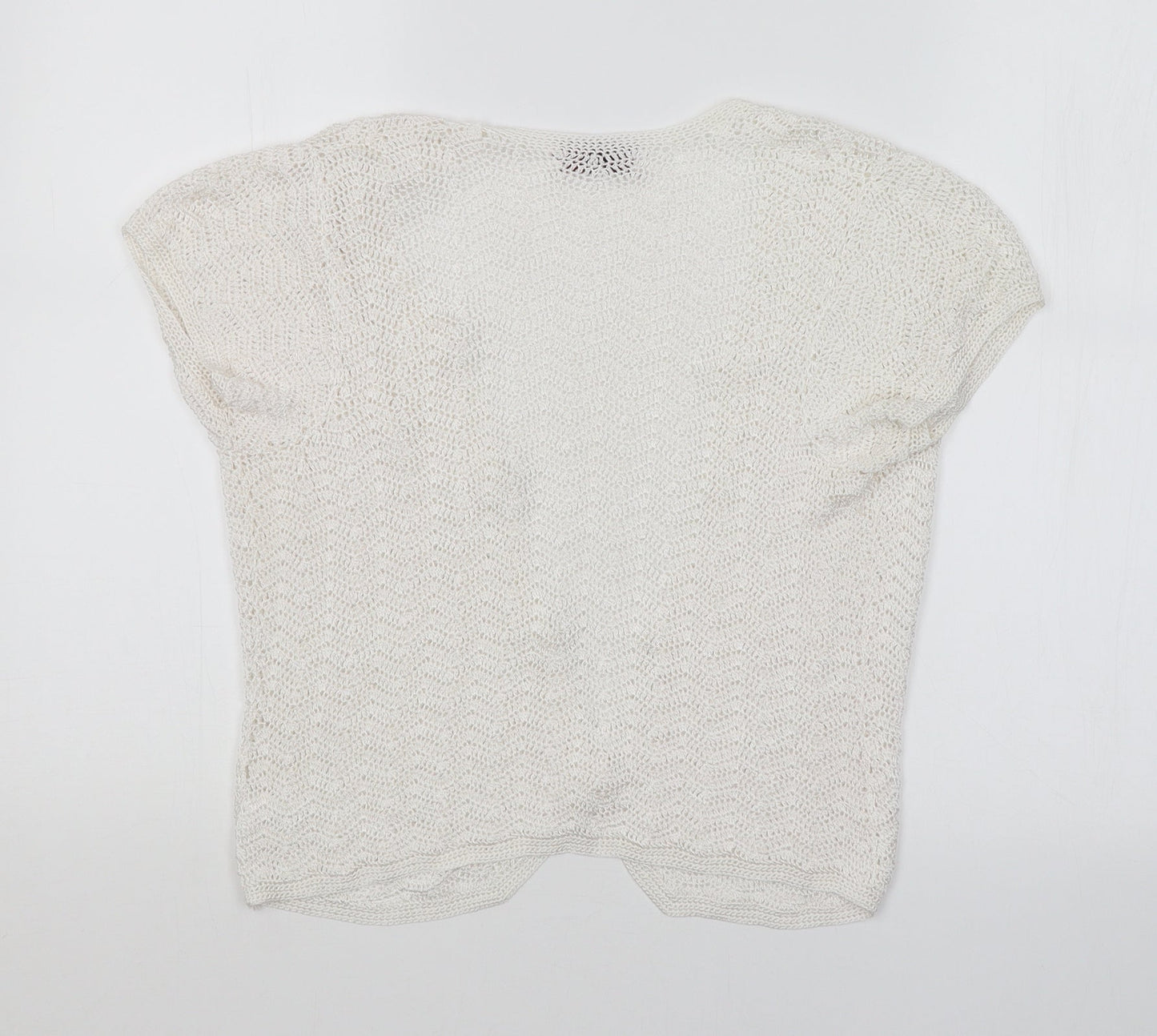 Womens UK Size S Richards White Cardigan Jumper