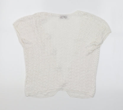 Womens UK Size S Richards White Cardigan Jumper