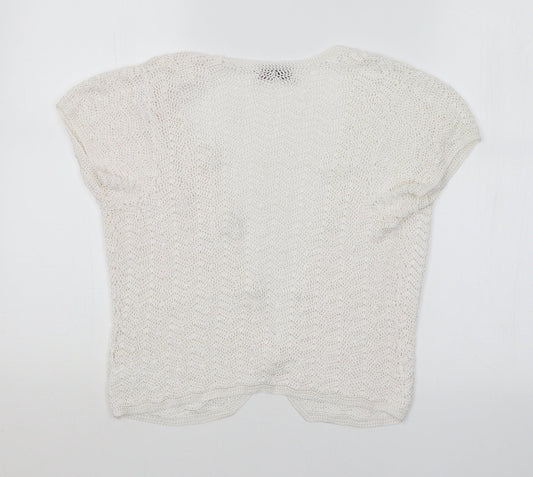 Womens UK Size S Richards White Cardigan Jumper