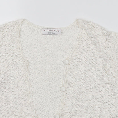 Womens UK Size S Richards White Cardigan Jumper