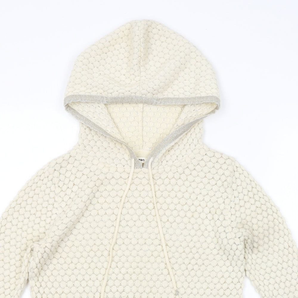 Preworn Womens Beige Animal Print  Pullover Hoodie Size S