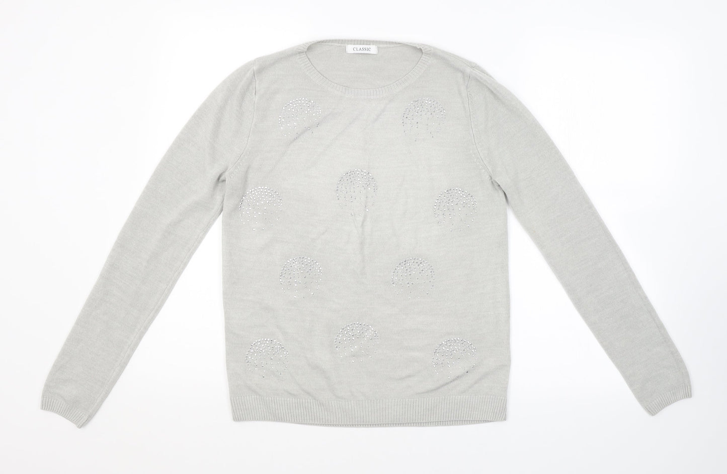 Womens UK Size 10 M&S Grey Pullover Jumper