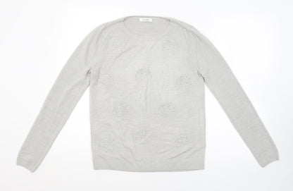 Womens UK Size 10 M&S Grey Pullover Jumper