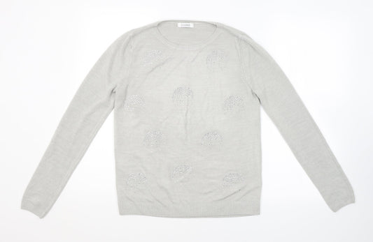Womens UK Size 10 M&S Grey Pullover Jumper