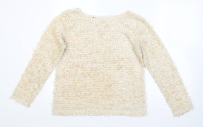 Womens UK Size M Preworn Beige Pullover Jumper
