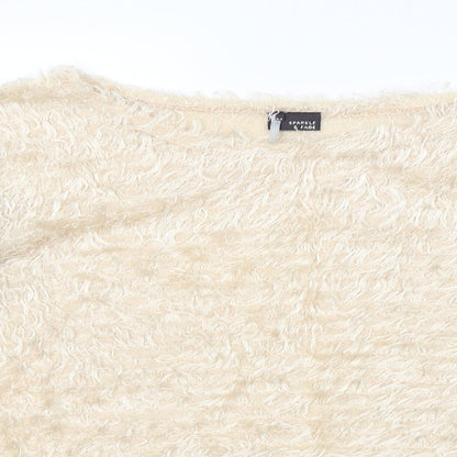 Womens UK Size M Preworn Beige Pullover Jumper