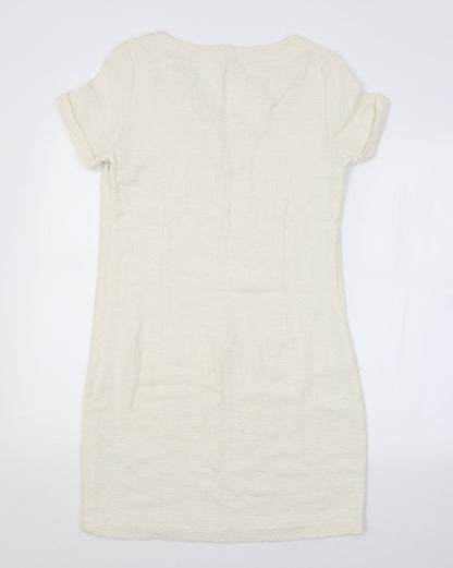 LAURA CLEMENT Womens White   Jumper Dress  Size 8