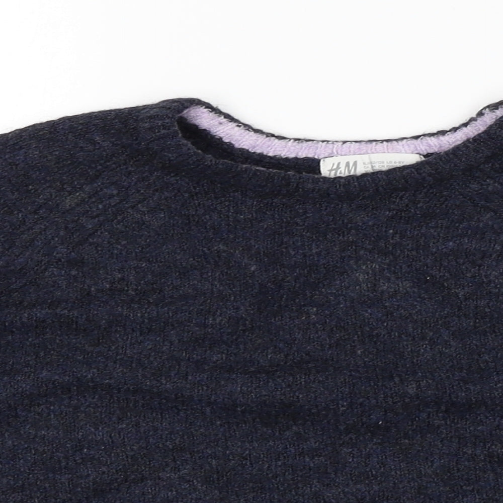 H&M Girls Purple   Pullover Jumper Size 7-8 Years