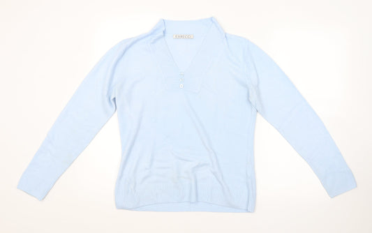 Womens UK Size 12 Emreco Blue Pullover Jumper