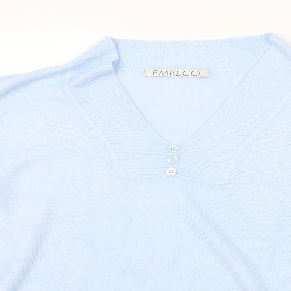 Womens UK Size 12 Emreco Blue Pullover Jumper