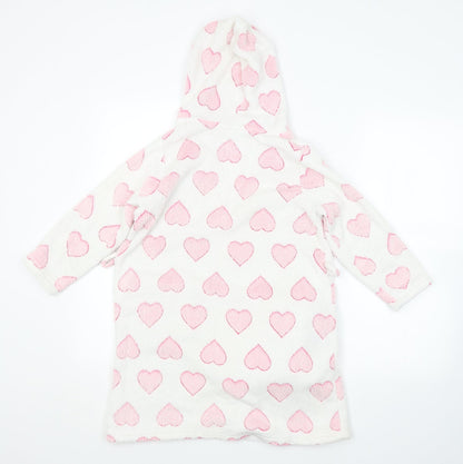 Young Dimension Girls White Geometric   Robe Size 7-8 Years