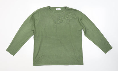Womens UK Size  Fay Louise Green Pullover Jumper