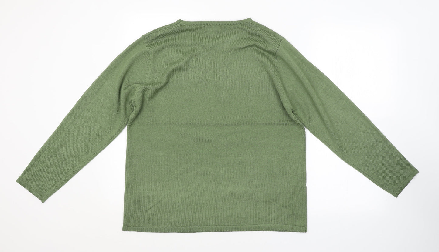 Womens UK Size  Fay Louise Green Pullover Jumper