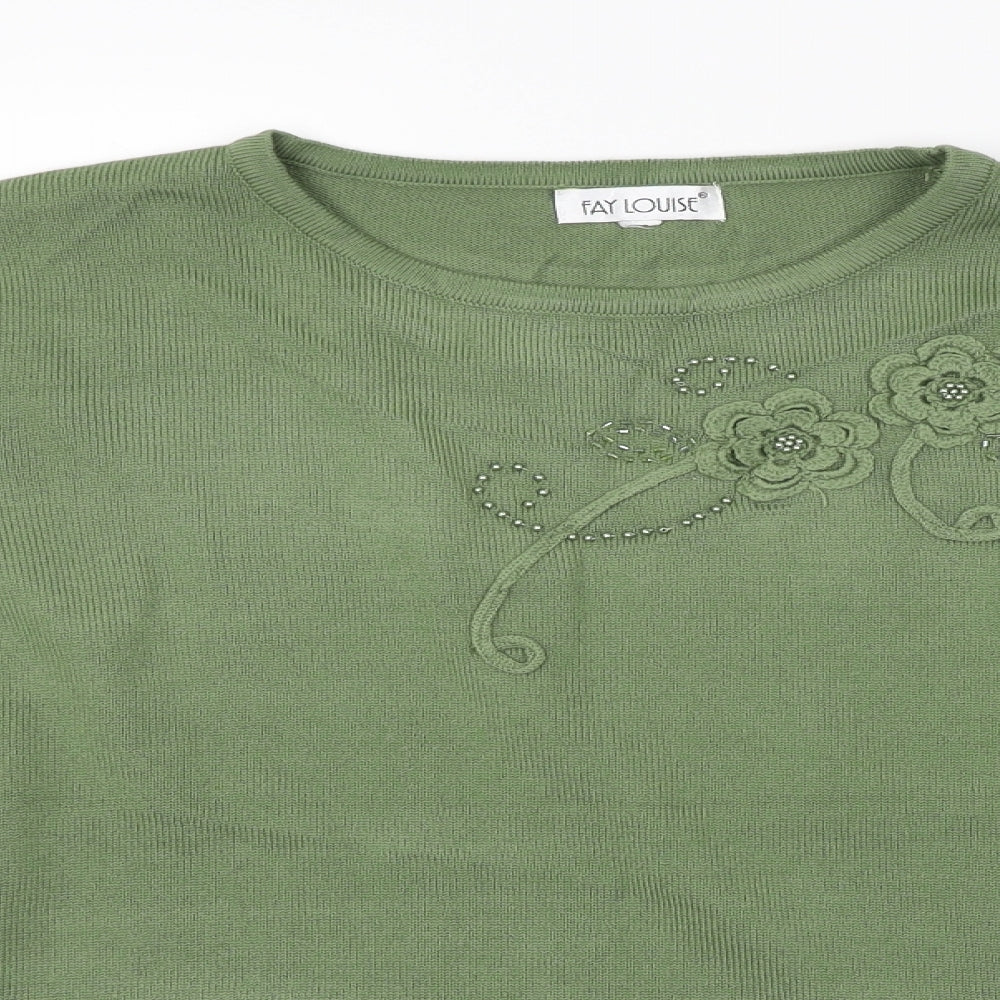 Womens UK Size  Fay Louise Green Pullover Jumper