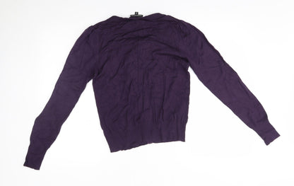 Womens UK Size 14 Warehouse Purple Cardigan Jumper