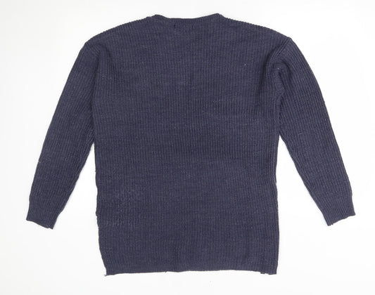 Womens UK Size M QED London Blue Pullover Jumper