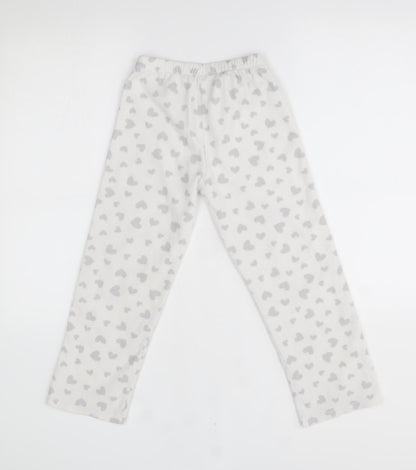George Girls White    Lounge Pants Size 7-8 Years  - heart pattern