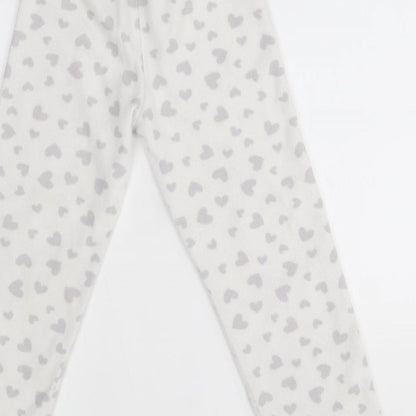 George Girls White    Lounge Pants Size 7-8 Years  - heart pattern