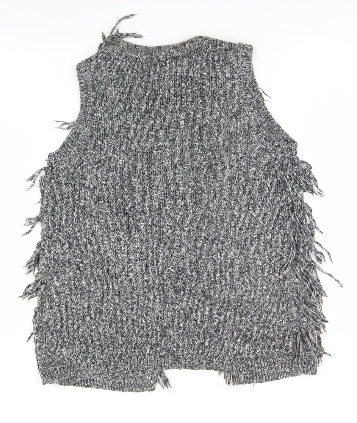 Back view of H&M women’s grey vest jumper, size UK 6
