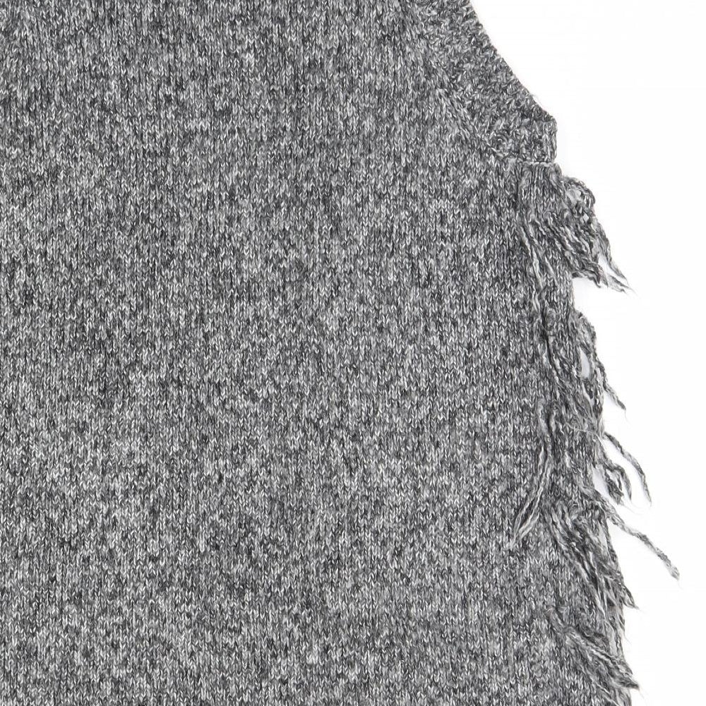 Brand and care label for H&M women’s grey vest jumper, size UK 6