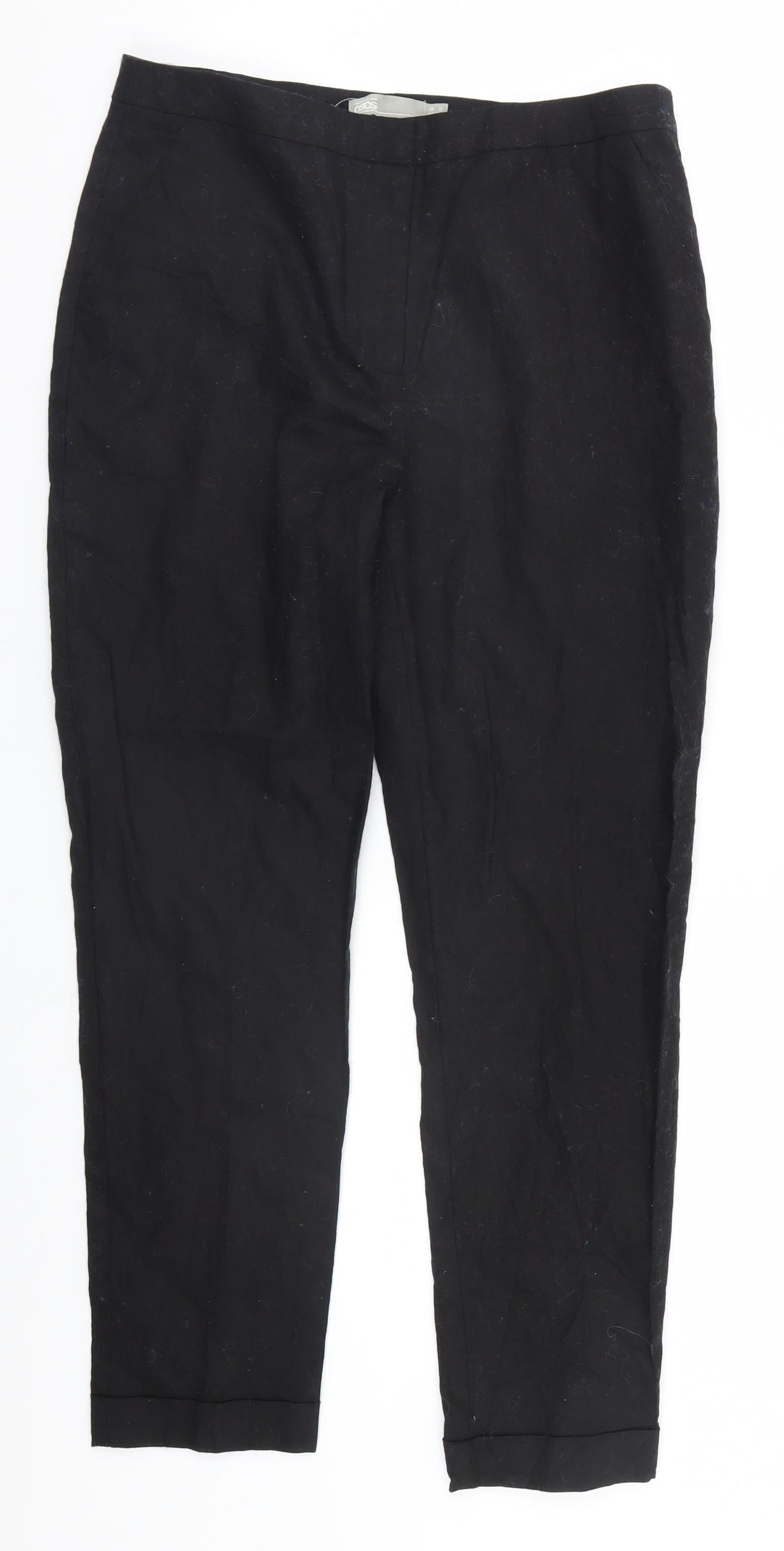 Womens UK Size 10 ASOS Regular Fit  Black Trousers