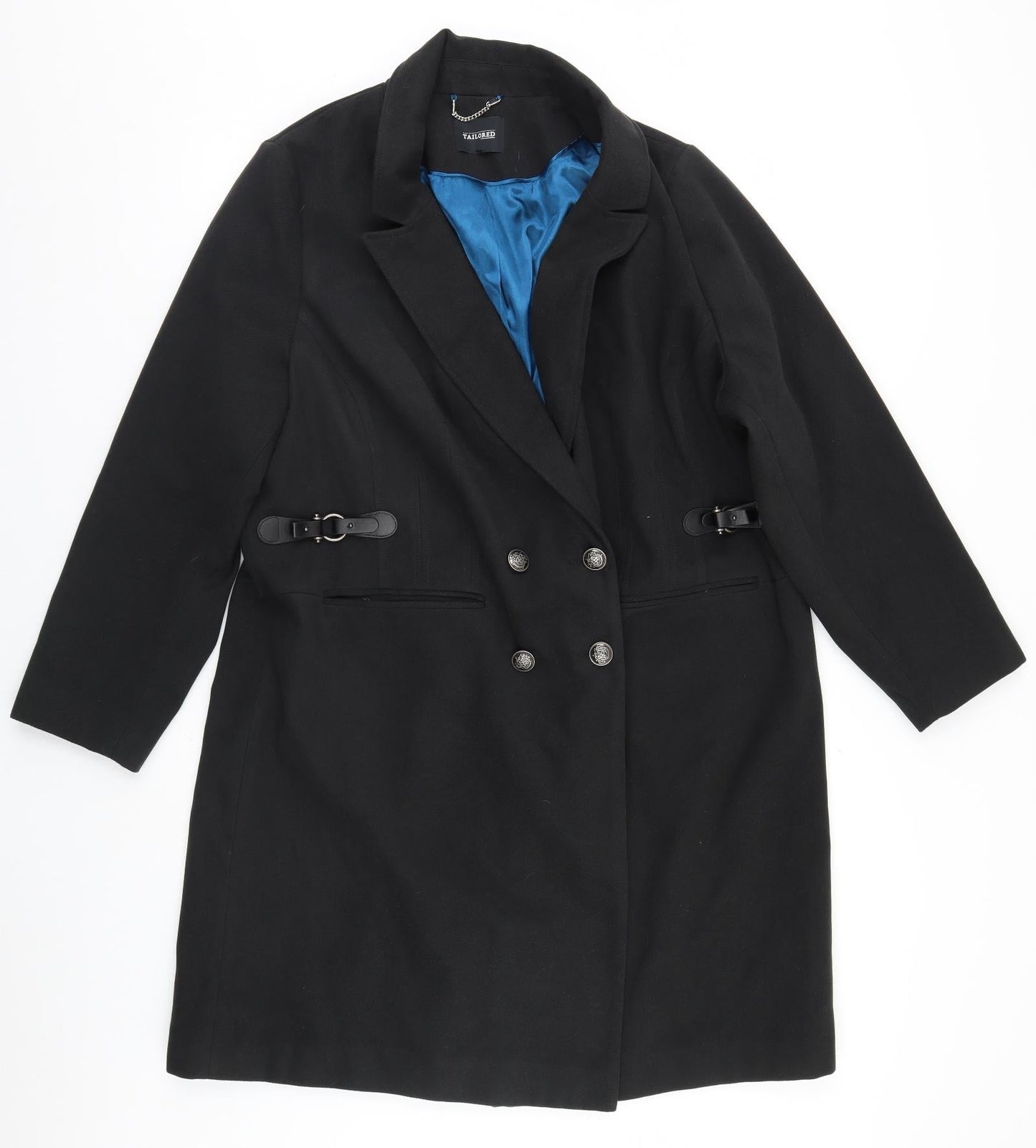 Womens UK Size  Preworn Black Overcoat