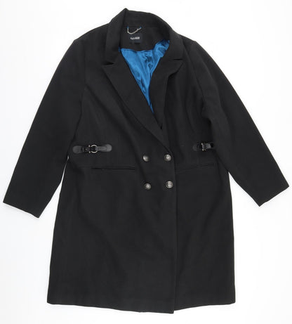 Womens UK Size  Preworn Black Overcoat