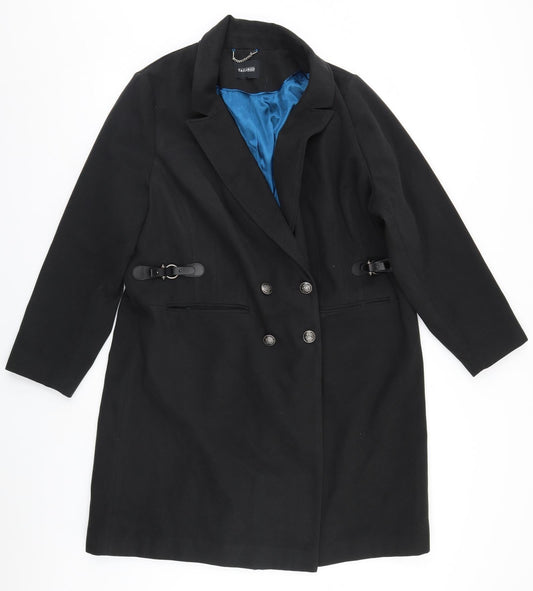 Womens UK Size  Preworn Black Overcoat