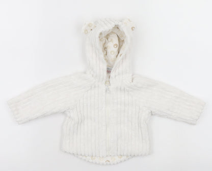 Mini Club Baby White   Full Zip Jumper Size 0-3 Months