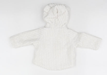 Mini Club Baby White   Full Zip Jumper Size 0-3 Months