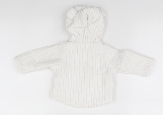 Mini Club Baby White   Full Zip Jumper Size 0-3 Months