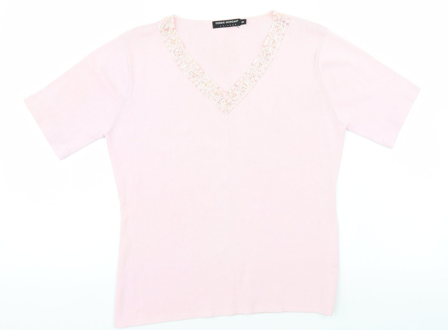 Womens UK Size M Debbie Morgan Pink Basic T-Shirt