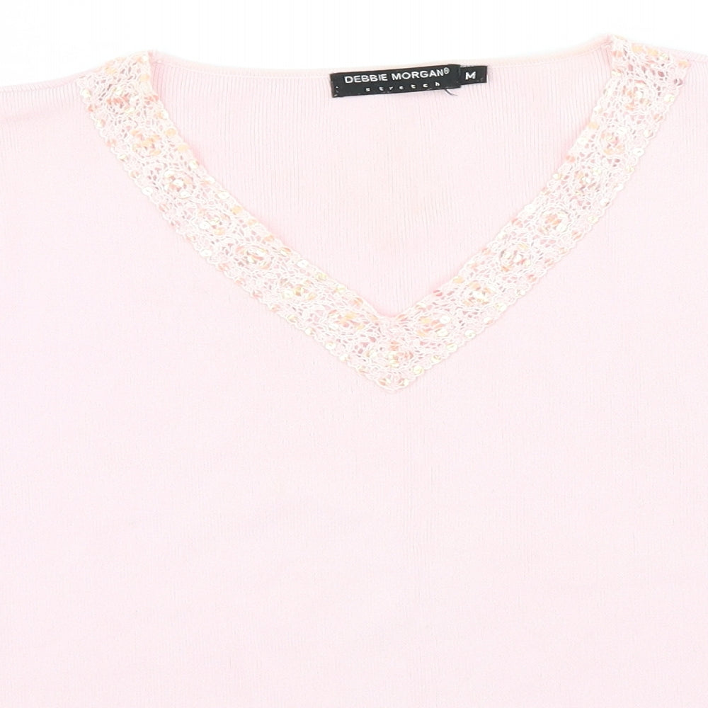 Womens UK Size M Debbie Morgan Pink Basic T-Shirt