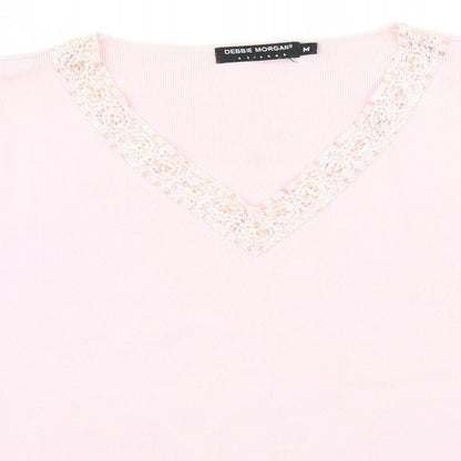 Womens UK Size M Debbie Morgan Pink Basic T-Shirt