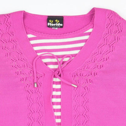 Womens UK Size M Florida Pink Pullover Jumper