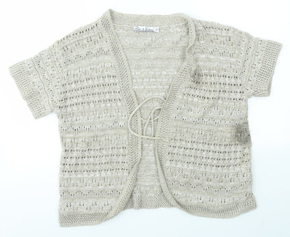 Womens UK Size XL PURE & NATURAL Brown Cardigan Jumper