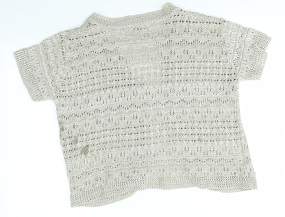 Womens UK Size XL PURE & NATURAL Brown Cardigan Jumper