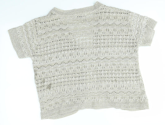 Womens UK Size XL PURE & NATURAL Brown Cardigan Jumper