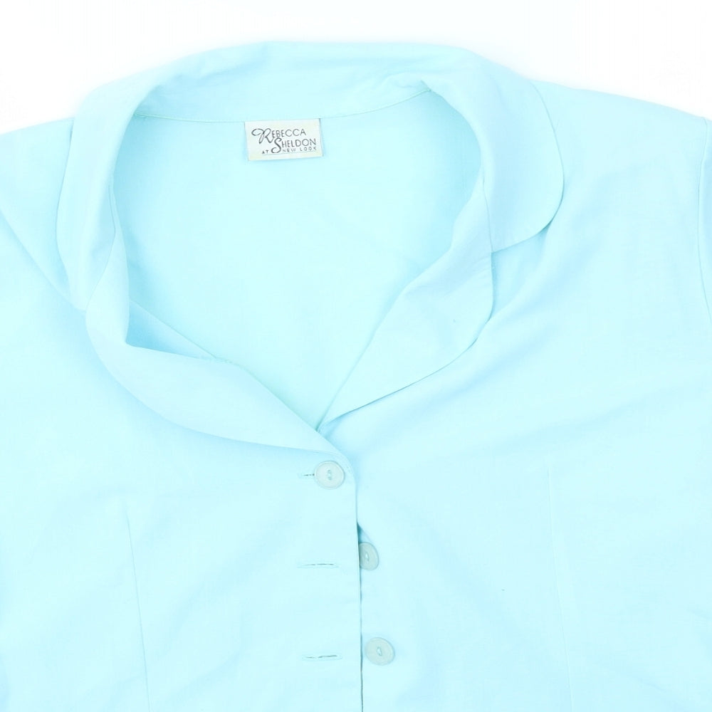 Rebecca Sheldon Womens Blue   Basic Blouse Size 14