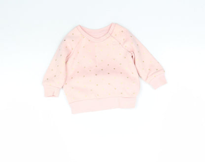 Primark Girls Pink   Pullover Jumper Size 3-6 Months  - Star Pattern Sweatshirt