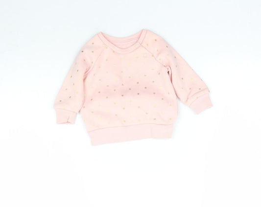 Primark Girls Pink   Pullover Jumper Size 3-6 Months  - Star Pattern Sweatshirt