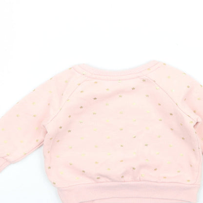 Primark Girls Pink   Pullover Jumper Size 3-6 Months  - Star Pattern Sweatshirt