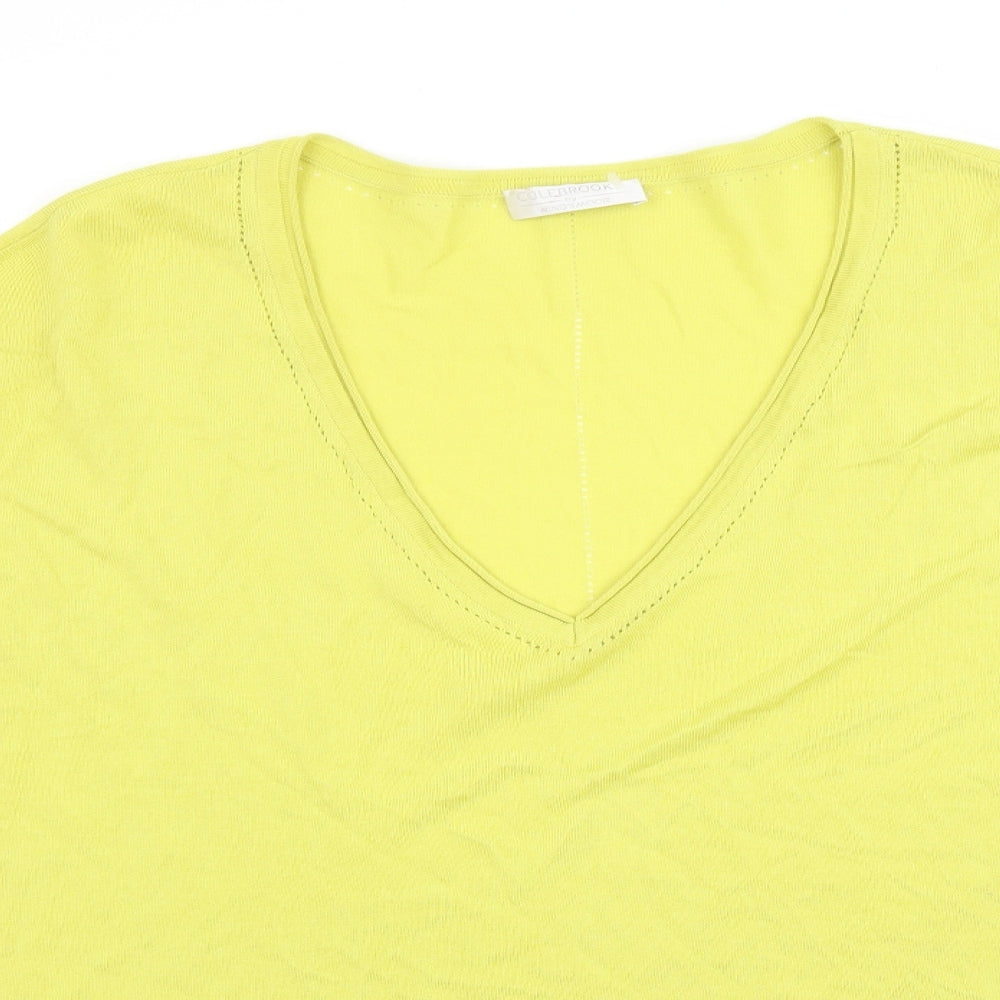 Cole Brooke by Windsmoor Womens Green  Knit Basic Blouse Size M  - Lime Green / Yellow