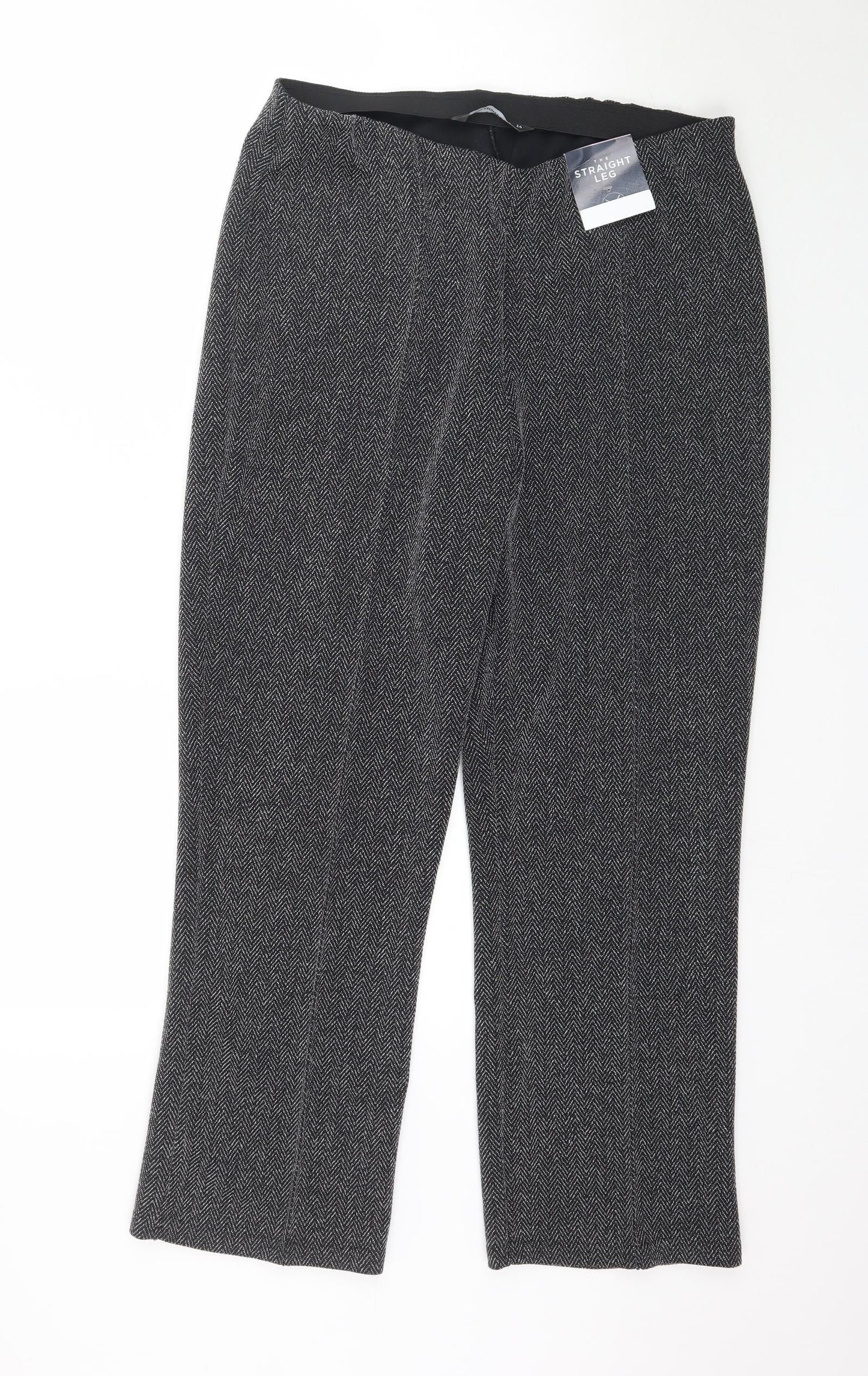Womens UK Size 14 Preworn Regular Fit  Black Trousers
