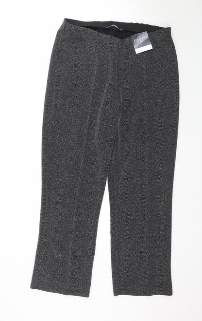 Womens UK Size 14 Preworn Regular Fit  Black Trousers